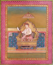 Akbar (1556-1605) from an album of portraits of Mughal Emperors at Delhi, 1774